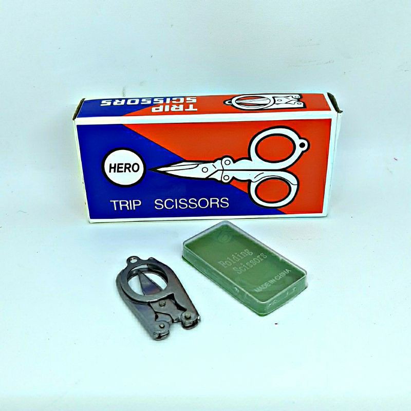 Gunting Lipat kecil | 12pcs | Gunting Besi | Hero Trip Scissors | Grosir