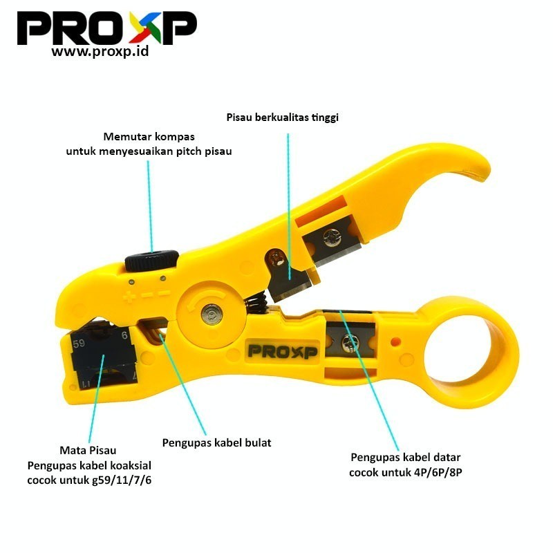 Alat Pengupas Kabel LAN Cable Wire Stripper Cutter ProXp