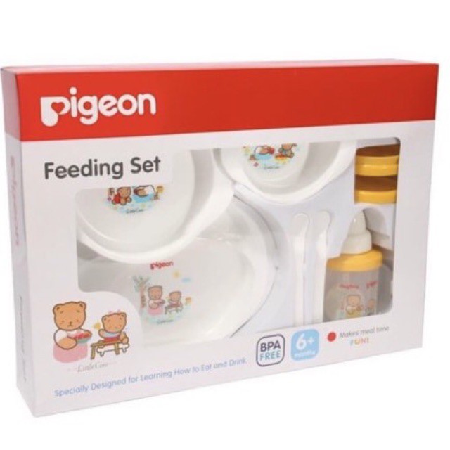 Pigeon Baby Feeding Set with Training Cup Magmag - Alat Makan Bayi