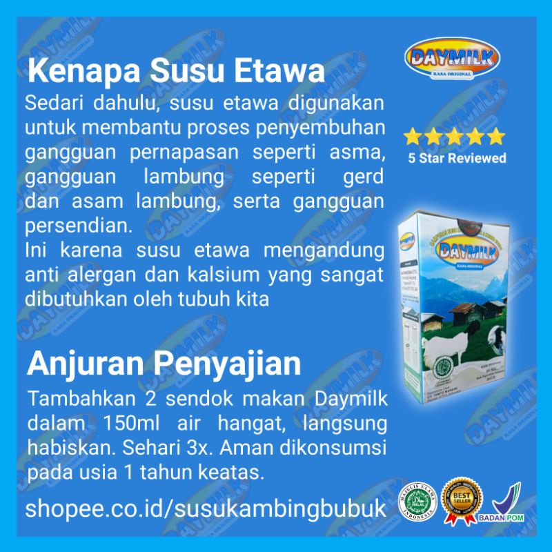 Susu Kambing Etawa DAYMILK Terapi Asma Gerd Asam Lambung Nyeri Sendi