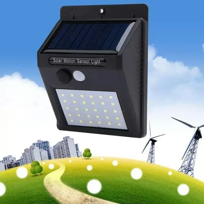 Lampu Taman Solar Panel TANPA Sensor Gerak 30 LED Tanpa Listrik IP65 Mode Nyala Terus