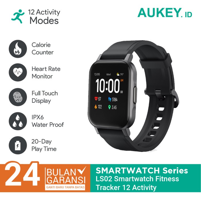 Smartwatch Aukey LS02 Fitnes Tracker 12 Activity - Hitam