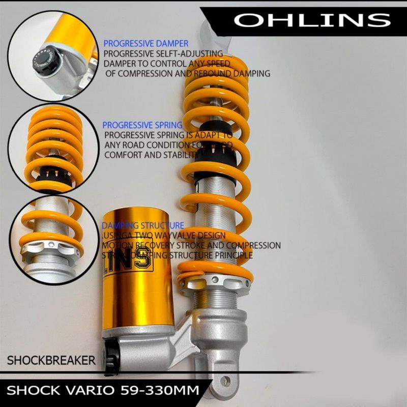 Shock Tabung shock breaker Model Tabung Bawah Vario,vario125,Vario150,Genio,Beat,Scoopy,Lexi,Mio,Mio Soul,Fino,Mio j Dll