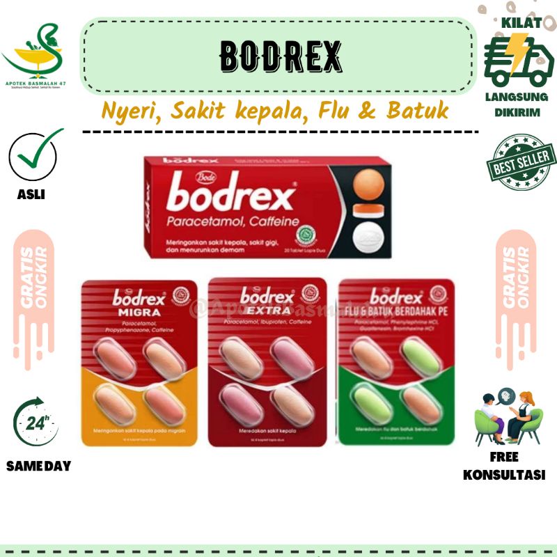 LANGSUNG KIRIM | BODREX | BODREX EXTRA|  Bodrex Migra | Bodrex FLU batuk