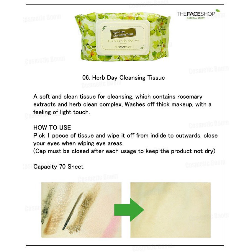 THEFACESHOP - Herb Day Cleansing Tissue