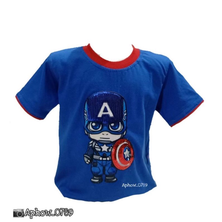 baju anak karakter LED kerah list / kaos anak karakter bisa nyala usia 2-10tahun