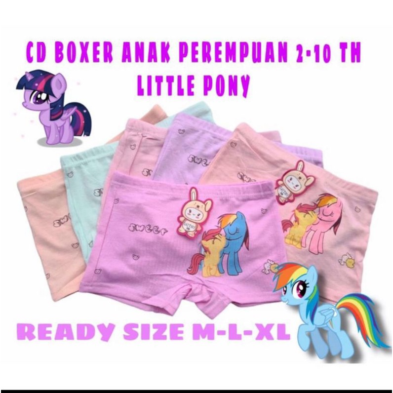 CELANA DALAM ANAK PEREMPUAN LITTLE PONY 2-10 TH / CD BOXER ANAK PEREMPUAN MURAH