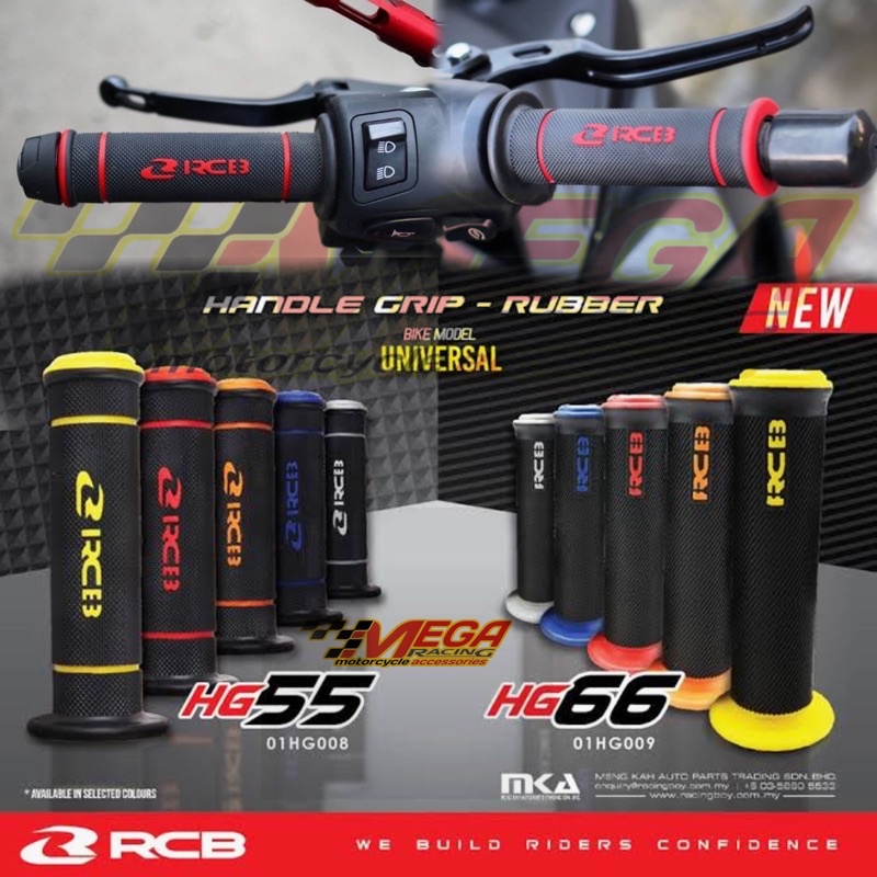 HAND HANDLE GRIP FAT HANDGRIP MOTOR RCB (RacingBoy) HANDFAT HANFAT HG66 MODEL BULU - HG55 MODEL BINTIK VARIASI WARNA DAN  BLACK ASLI ORIGINAL KARETEMPUK BEAT MIO FINO NMAX PCX ADV VARIO NINJA SATRIA FU CBR150R KLX JALU STANG BANDUL TRAIL CRF AEROX