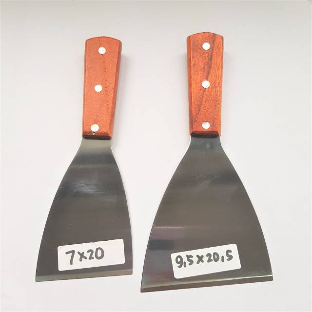 Kape stainless 20 cm gagang kayu sutil pizza martabak tepanyaki crape smp