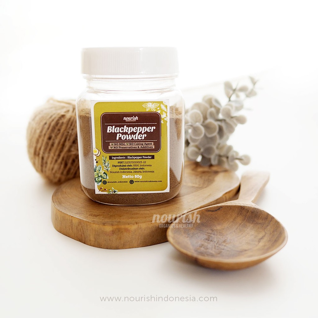 Nourish Indonesia, Black Pepper Powder 80 gr