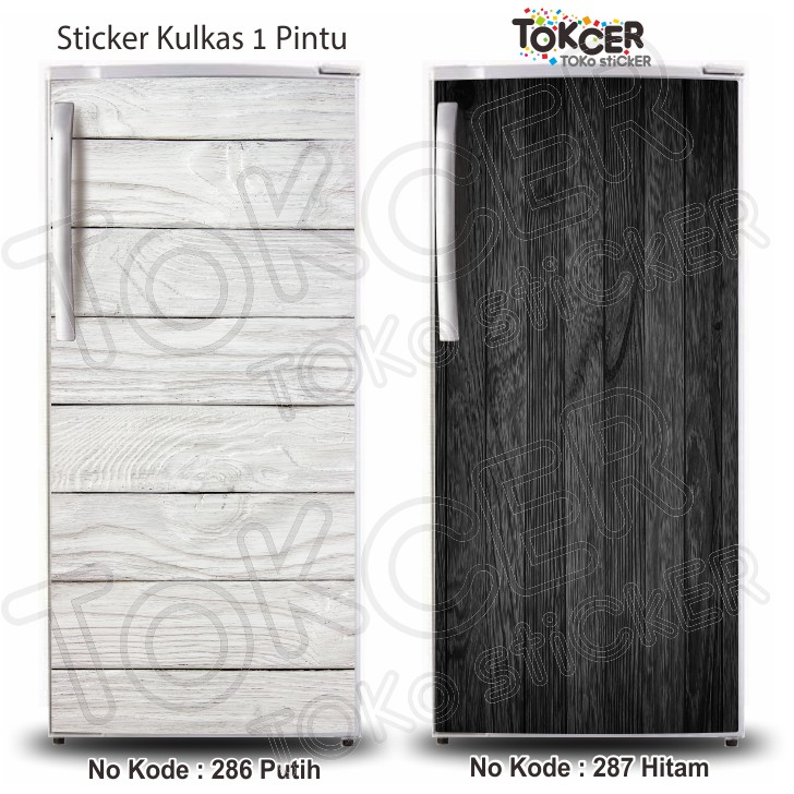 Stiker Kulkas 1 Pintu dan 2 Pintu Motif KAYU WARNA