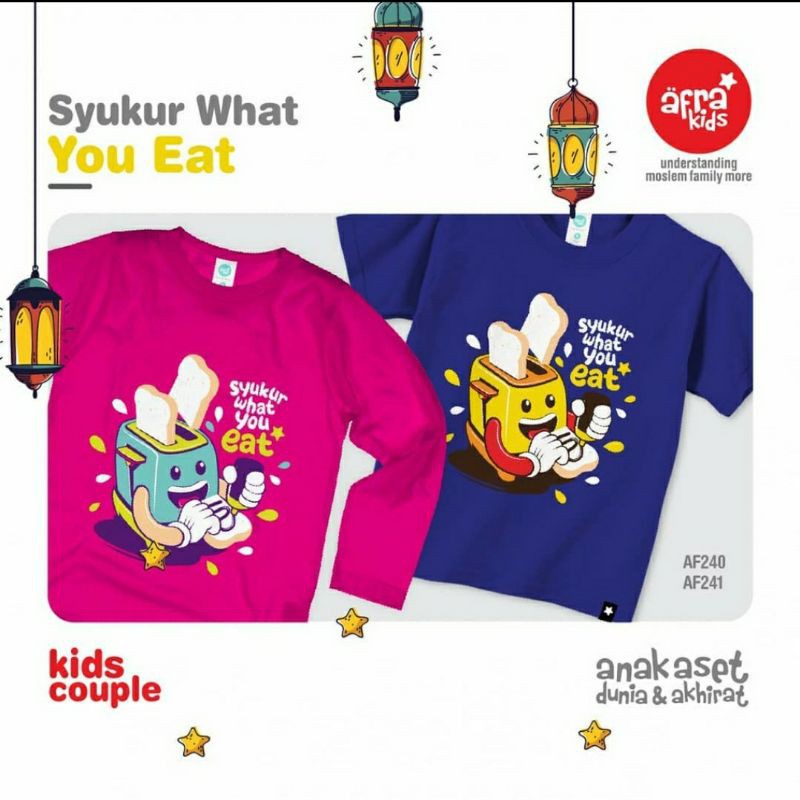 SALE Kaos Afrakids AF240 &quot;Syukur What You Eat&quot; Lengan Pendek