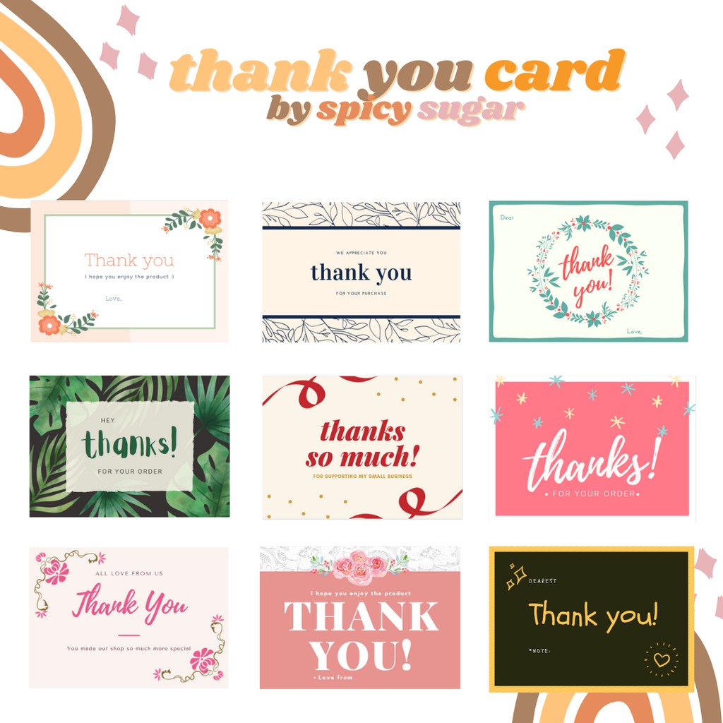 

thank you card custom kartu ucapan terima kasih olshop online store