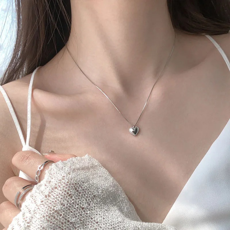 Versi Korea Dari Liontin Cinta Baru Rantai Tulang Selangka Tren Fashion Kalung Perhiasan Wanita COCOJEWELRY