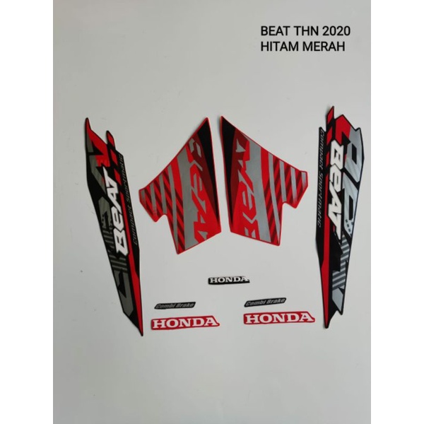 STRIPING MOTOR BEAT TAHUN 2020 WARNA HITAM MERAH