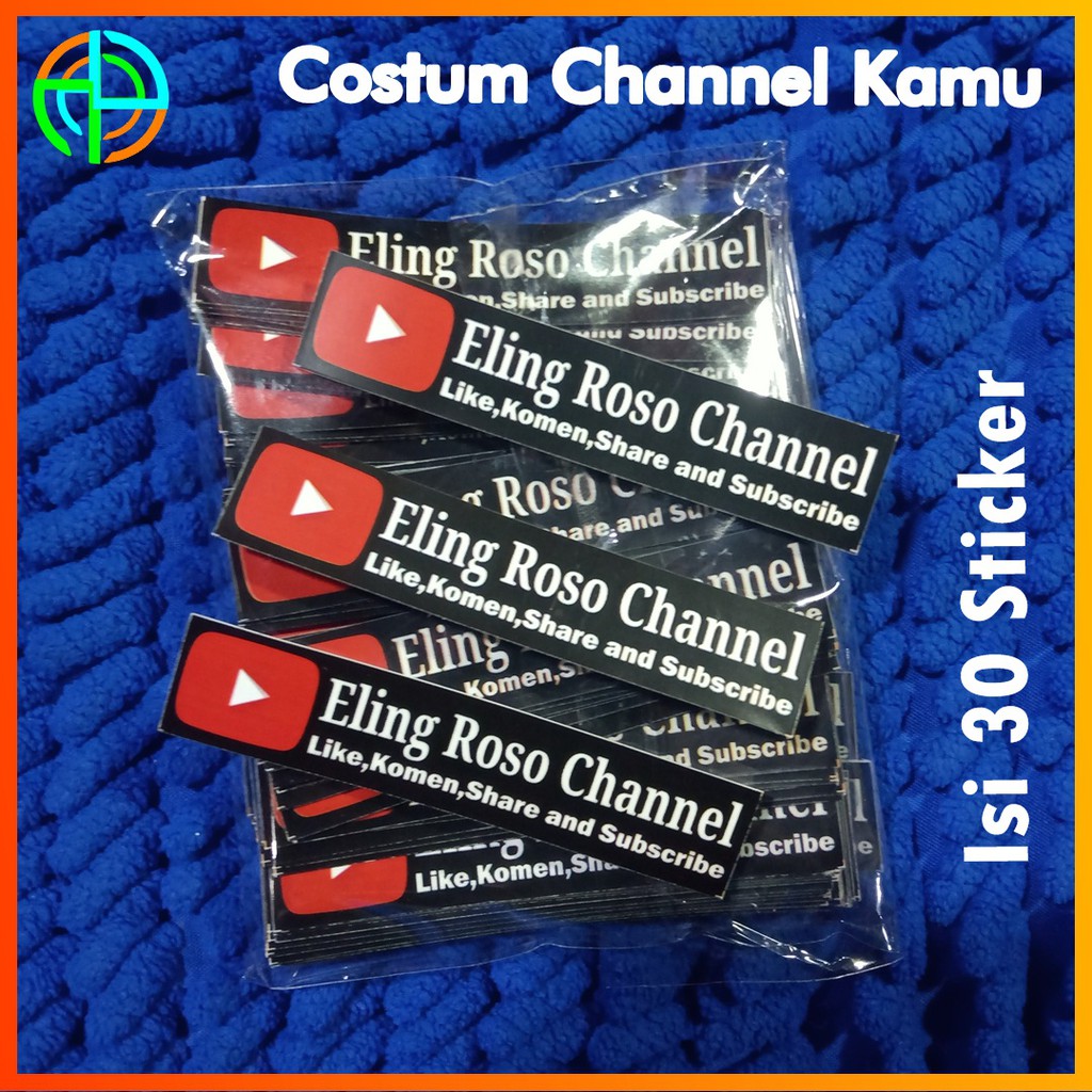 

(isi 30 Lembar) Stiker Costum Nama Youtube Sticker Youtuber Set Setiker Youtube Subscriber Vynil