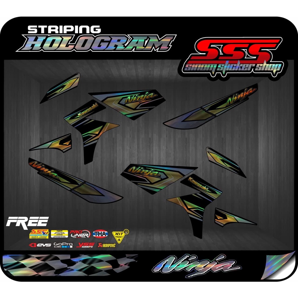 Decal Striping Hologram Kawasai Ninja R/SS Kode TR 02
