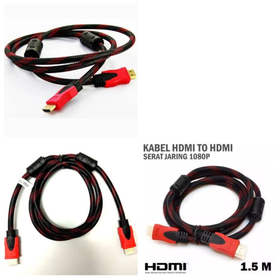 Kabel Hdmi - Hdmi 1,5 meter / Kabel Hdmi to Hdmi 1,5m Serat / kabel hdmi jaring 1,5m