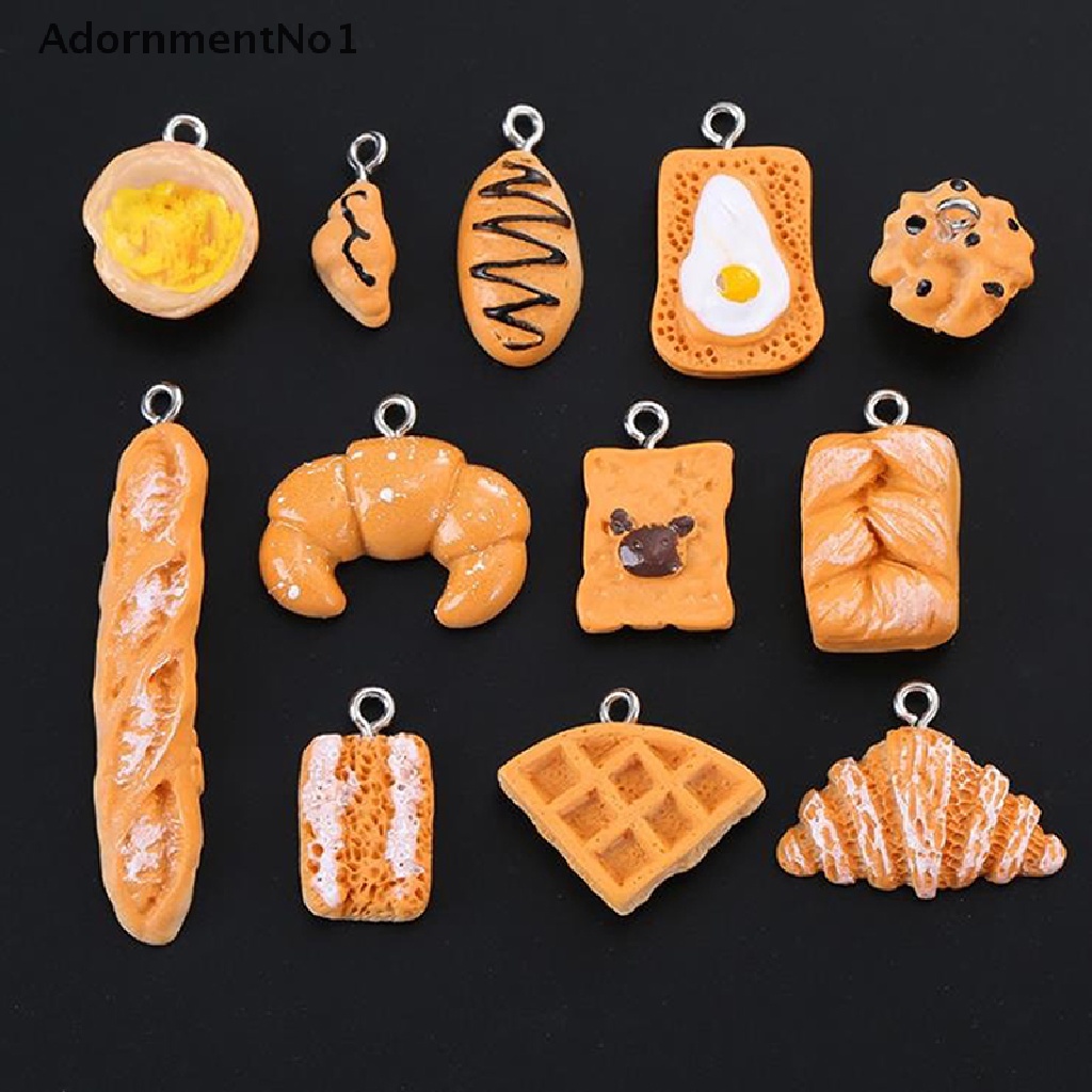 (AdornmentNo1) 10pcs / Set Liontin Resin Bentuk Hamburger / Sandwich / Makanan Untuk Perhiasan Diy