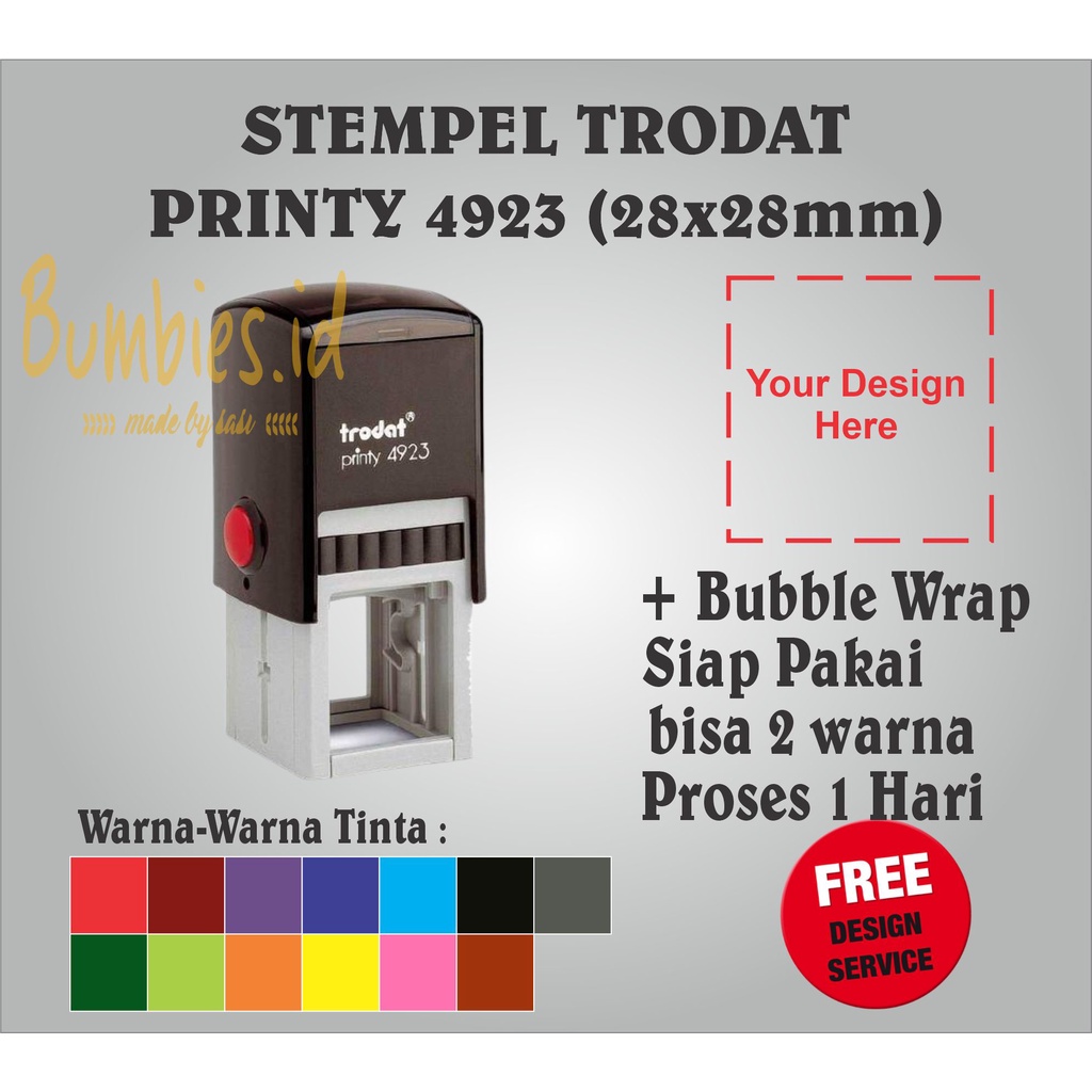 Stempel Trodat 4923 (28x28mm) Stempel praktis Stempel Toko Stempel logo Stempel 2 warna