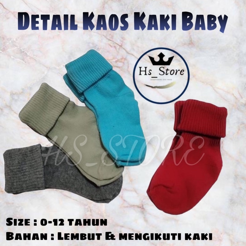 KAOS KAKI BABY NEWBORN / KAOS KAKI BAYI BARU LAHIR / KAOS KAKI BAYI / KAOS KAKI BABY LEMBUT / KAOS KAKI BABY LUCU POLOS