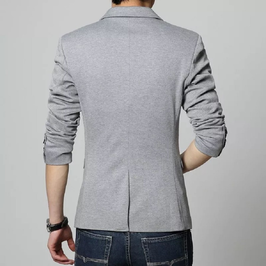 BLAZER PRIA SLIMFIT ORIGINAL SUPER GIO SOFT GREY TWIST PREMIUM NIKAYU ORIGINAL (S,M,L,XL) COD + FREE ONGKIR