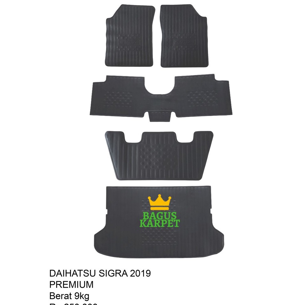 BagusKarpet - Karpet Karet Mobil Daihatsu Sigra 2019 - Premium Full Set