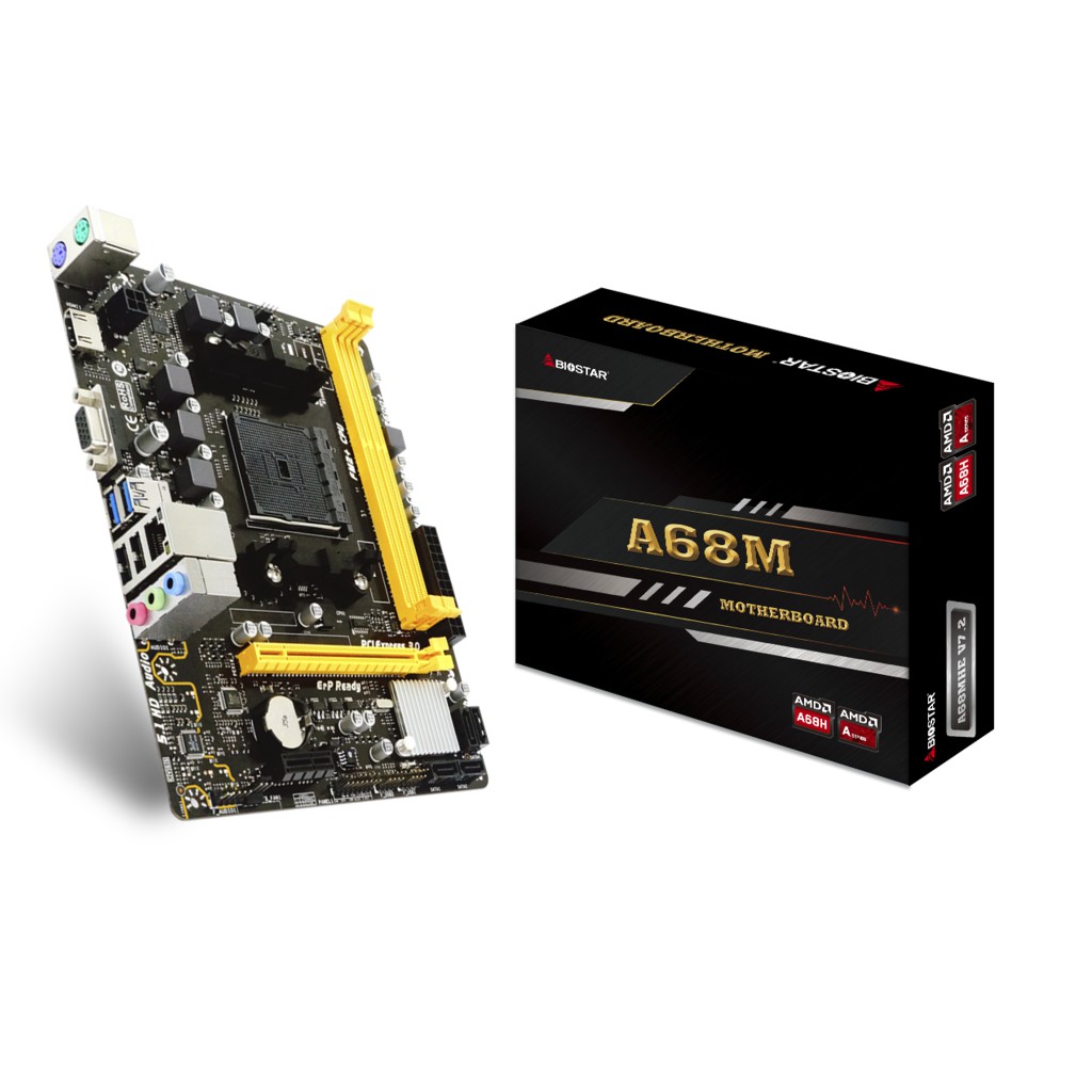 BIOSTAR Motherboard A68MHE AMD A68H FM2+ DDR3 Micro ATX