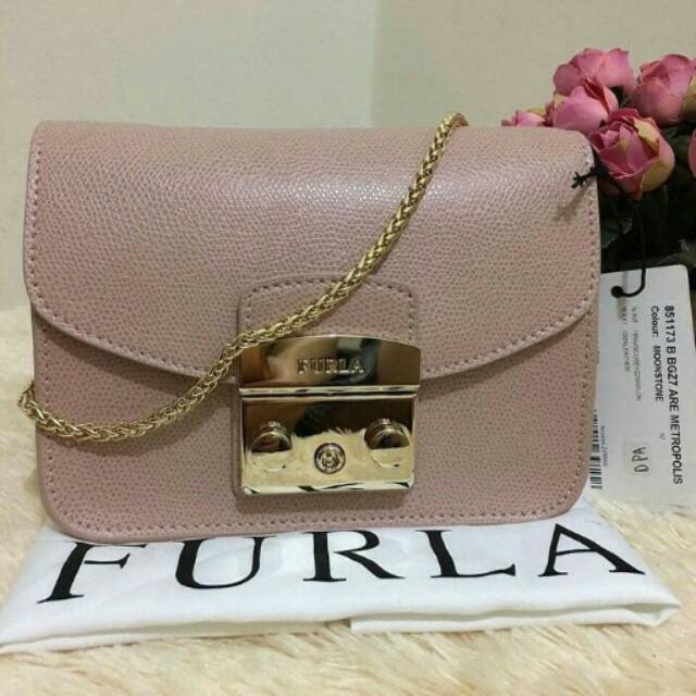 TAS SALEMPANG FURLA ORIGINAL METROPOLIS METRO MOONSTONE CROSSBODY