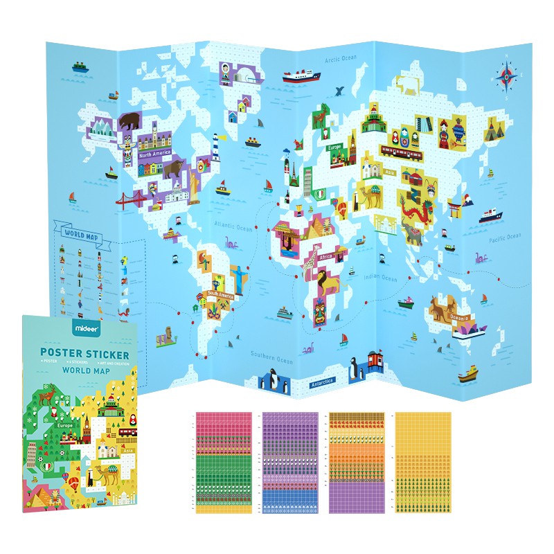 TweedyToys - Mideer Poster Sticker World Map