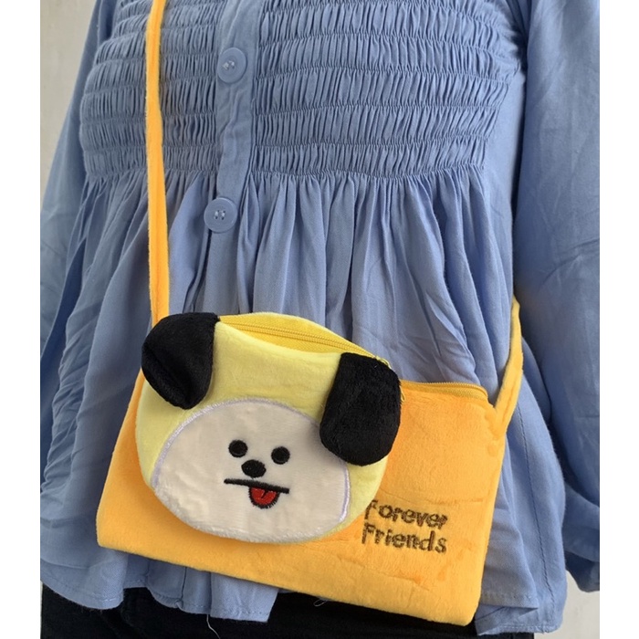 Tas sling bag anak perempuan karakter kpop BTS bahan lembut