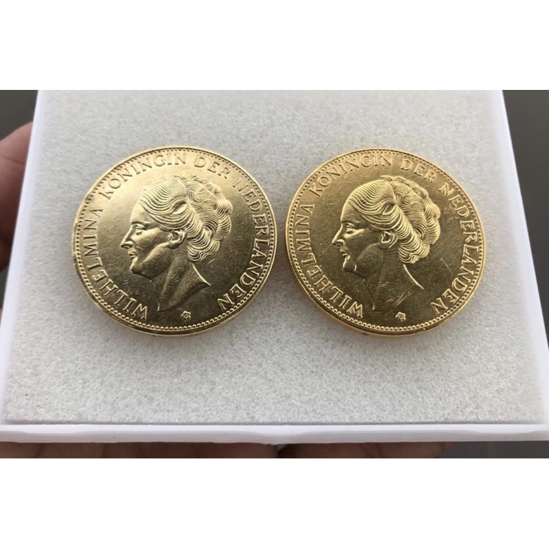 Koin Kuno Wilhelmina Th 1919 Warna Gold Rare Item