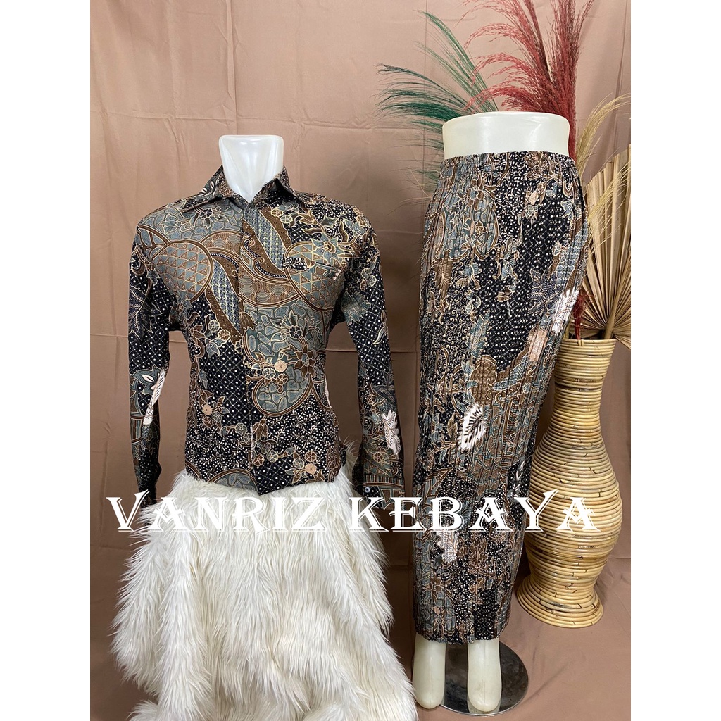 By GoldenStoreBATIK COUPLE/KEMEJA BATIK COUPLE/BATIK COUPLE LENGAN PANJANG/ROK PLISKET COUPLE