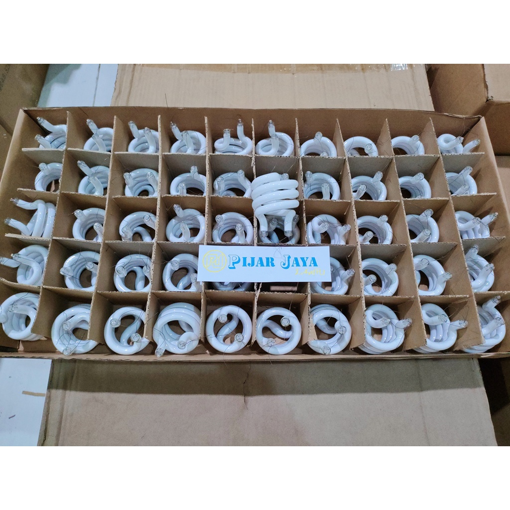 x50 pcs Kaca Lampu Spiral 18 watt Triband 3.5T 18w Ulir + PACKING KAYU