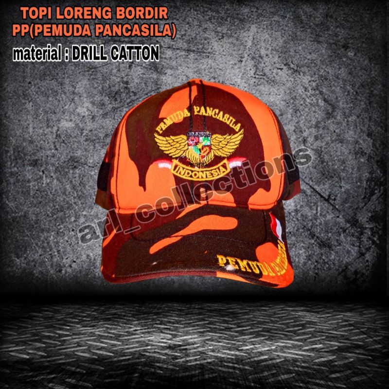 topi loreng PEMUDA PANCASILA/topi full bordir ORGANISASI/ORMAS