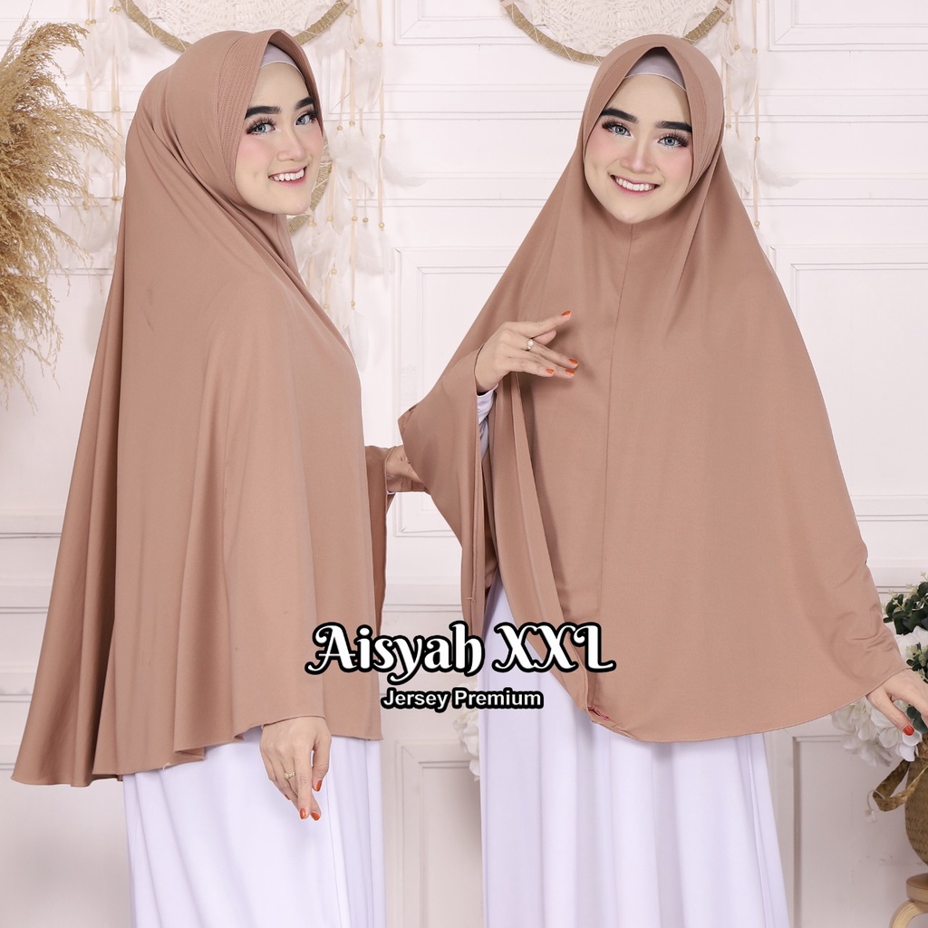 KERUDUNG INSTAN TERBARU HIJAB BERGO AISYAH M,L,XL,XXL JILBAB JUMBO JERSEY TERMURAH NAYLA HIJA'B