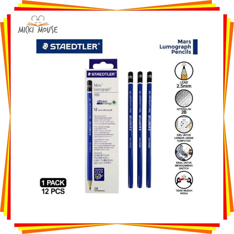 

(1 pcs / 1BIJI ) Pensil 2b staedler / pensil 2b / pensil ujian