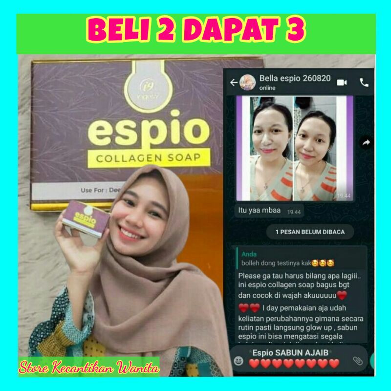 ESPIO COLLAGEN SOAP ORIGINAL HABISIN STOK PERUBAHAN DALAM 7 HARI PENCERAH WAJAH ASLI