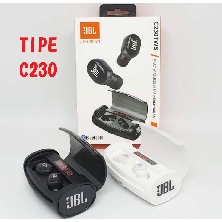 Earbuds C230 TWS LED Headset Bluetooth C-230 LED Handsfree wireless + POWER BANK 2000 MAH (TOMBOL)