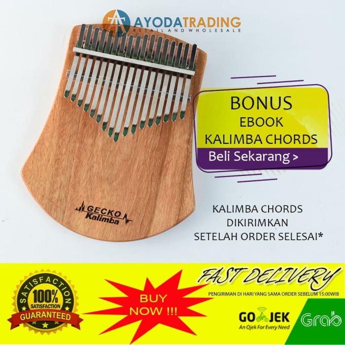 Paket Authentic Gecko Kalimba K17CAS Alat Musik Tradisional