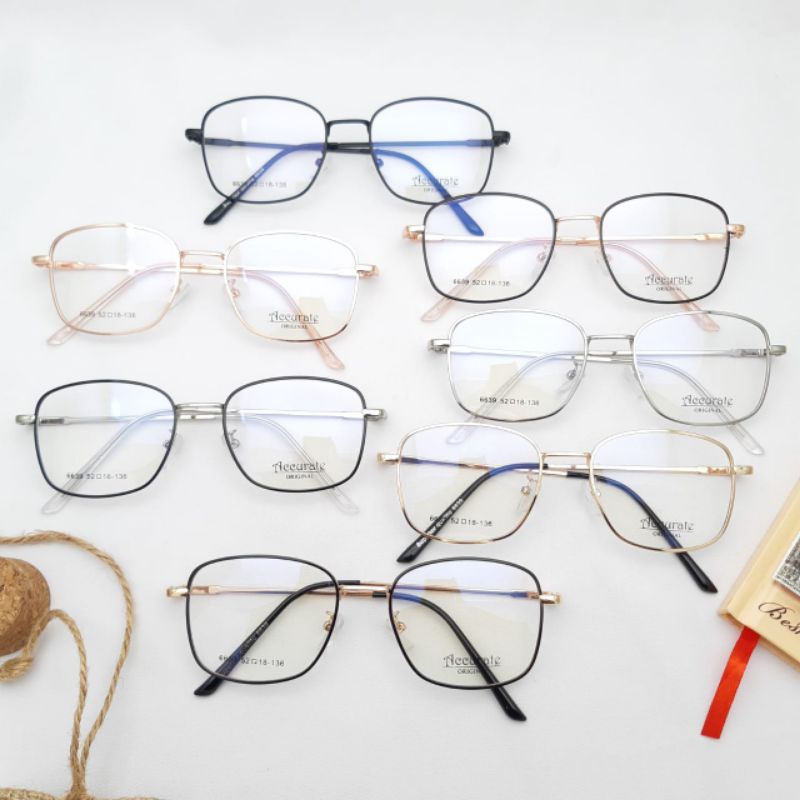 Kacamata/Frame ACCURATE 6639 Size 52-18-138 Paket lensa radiasi photocromig mines silinder plus