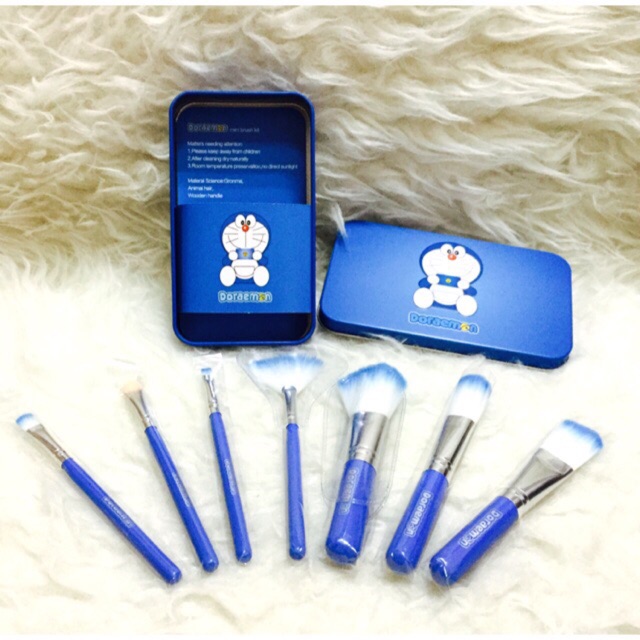 DORAEMON BRUSH KALENG 7 IN 1 / MAKE UP BRUSH / KUAS DORAEMON