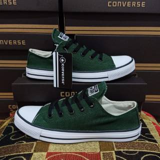 Jual Sepatu Converse Allstar Hijau Army Clasik Low Box Shopee Indonesia