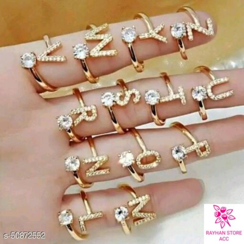 Xuping gold fhasion wanita Cincin ABJAD A sampai Z Terlaris