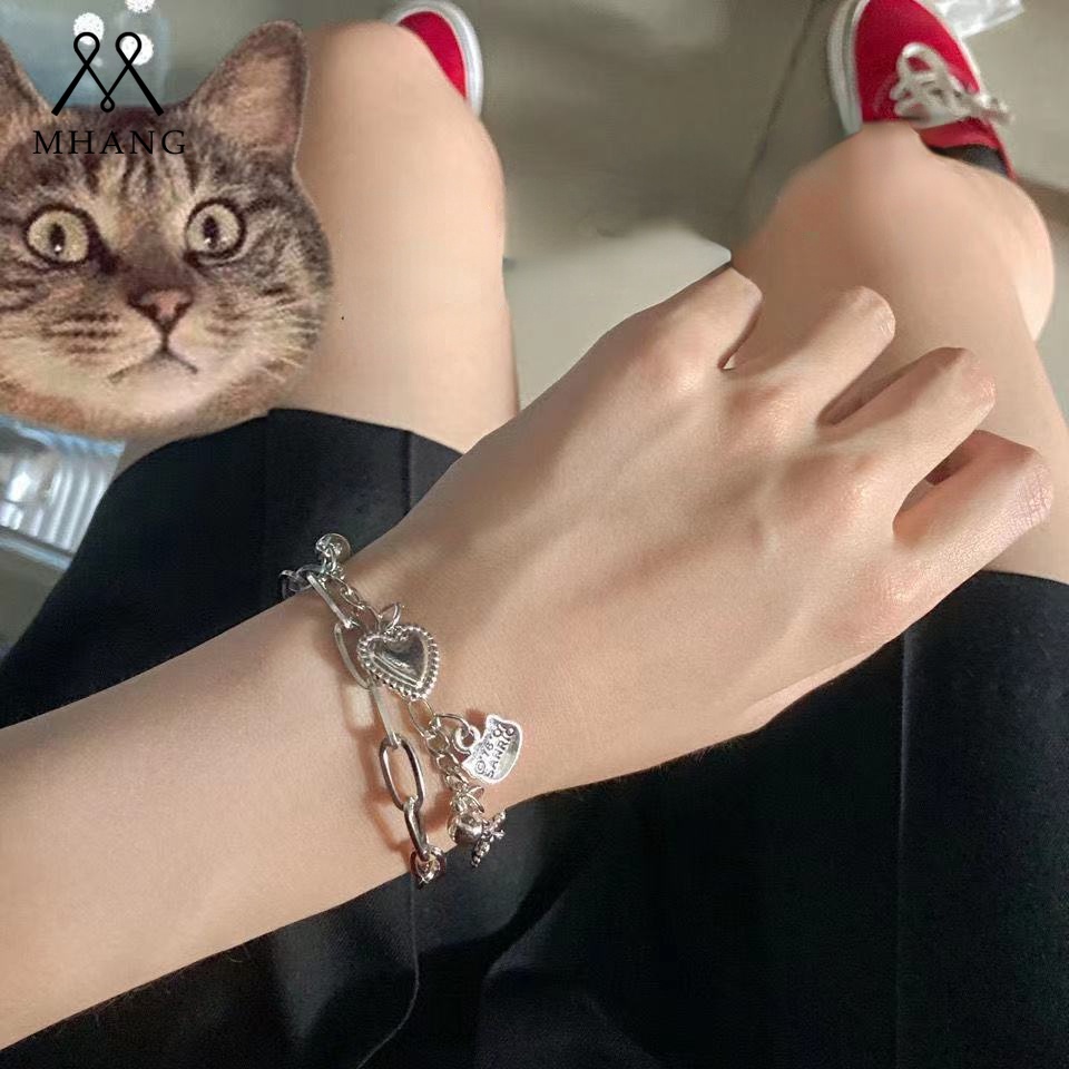 Gelang Rantai Dengan Charm Bentuk Hello Kitty Gaya Vintage Untuk Wanita