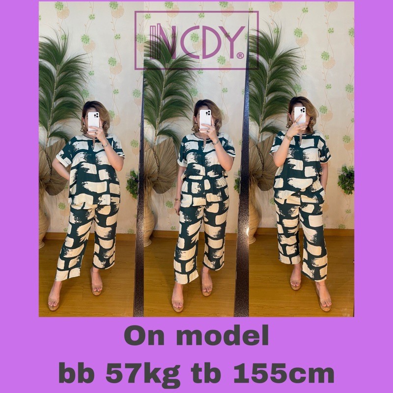 NCDY HOMEWEAR PAJAMAS SET RAYON KEKINIAN SET BUSUI SETELAN WANITA MURAH BAJU ONE SET PIYAMA PREMIUM