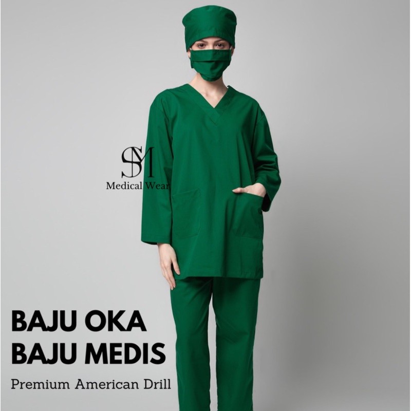 BAJU OKA LENGAN PANJANG BAJU PERAWAT OK BAJU SERAGAM MEDICAL ONLINE