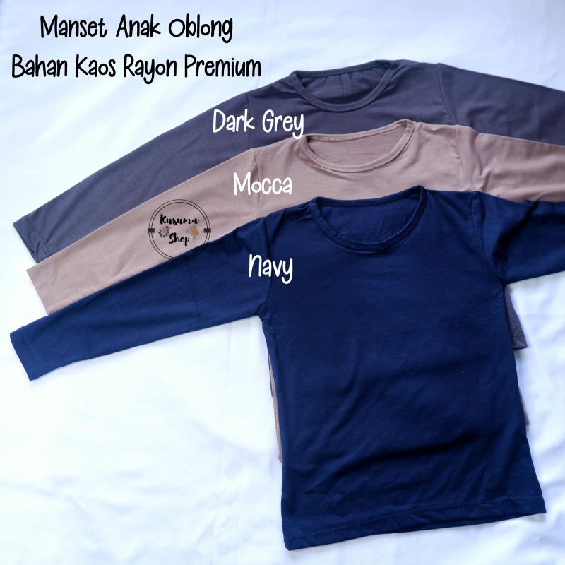 Manset kaos anak umur 1-3 tahun (size S) model Krah bulat bahan  rayon premium