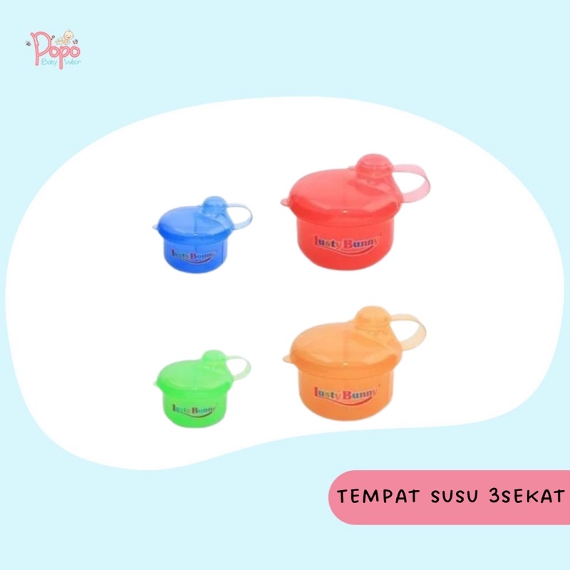 TEMPAT REFILL SUSU FORMULA LUSTY BUNNY/MILK POWDER DISPENSER 3SEKAT PUTAR