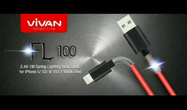 KABEL DATA VIVAN FL-100 KABEL DATA IPHONE ORIGINAL VIVAN ORIGINAL